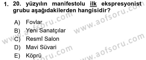 Batı Edebiyatında Akımlar 2 Dersi 2016 - 2017 Yılı (Vize) Ara Sınav Soruları 1. Soru
