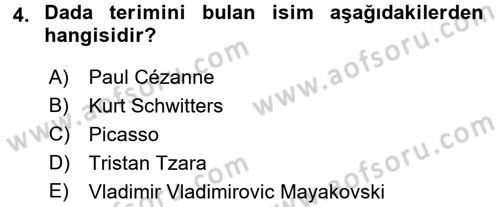 Batı Edebiyatında Akımlar 2 Dersi 2016 - 2017 Yılı (Vize) Ara Sınav Soruları 4. Soru