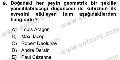 Batı Edebiyatında Akımlar 2 Dersi 2016 - 2017 Yılı (Vize) Ara Sınav Soruları 9. Soru