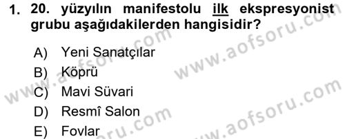 Batı Edebiyatında Akımlar 2 Dersi 2016 - 2017 Yılı (Final) Dönem Sonu Sınav Soruları 1. Soru