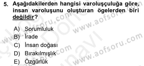 Batı Edebiyatında Akımlar 2 Dersi 2017 - 2018 Yılı (Final) Dönem Sonu Sınav Soruları 5. Soru