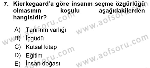 Batı Edebiyatında Akımlar 2 Dersi 2017 - 2018 Yılı (Final) Dönem Sonu Sınav Soruları 7. Soru