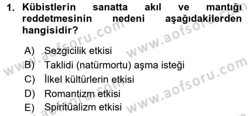 Batı Edebiyatında Akımlar 2 Dersi 2018 - 2019 Yılı (Vize) Ara Sınav Soruları 1. Soru