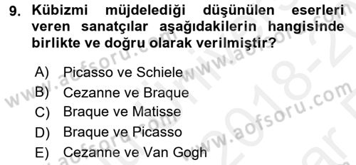 Batı Edebiyatında Akımlar 2 Dersi 2018 - 2019 Yılı (Vize) Ara Sınav Soruları 9. Soru