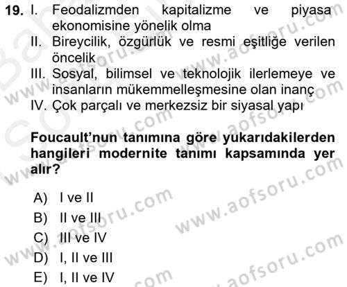 Batı Edebiyatında Akımlar 2 Dersi 2018 - 2019 Yılı (Final) Dönem Sonu Sınav Soruları 19. Soru