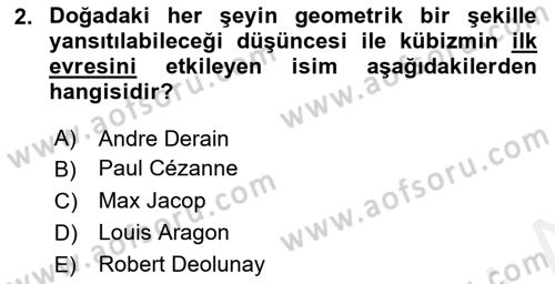 Batı Edebiyatında Akımlar 2 Dersi 2018 - 2019 Yılı (Final) Dönem Sonu Sınav Soruları 2. Soru