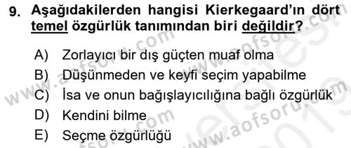 Batı Edebiyatında Akımlar 2 Dersi 2018 - 2019 Yılı (Final) Dönem Sonu Sınav Soruları 9. Soru
