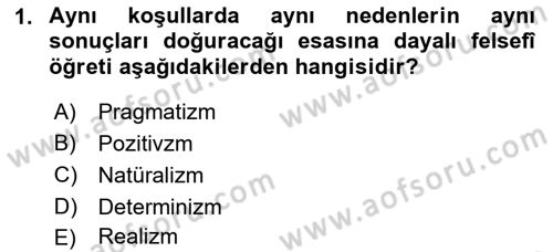Batı Edebiyatında Akımlar 2 Dersi 2018 - 2019 Yılı Yaz Okulu Sınav Soruları 1. Soru