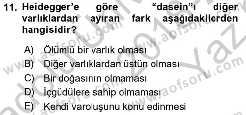 Batı Edebiyatında Akımlar 2 Dersi 2018 - 2019 Yılı Yaz Okulu Sınav Soruları 11. Soru