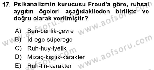 Batı Edebiyatında Akımlar 2 Dersi 2021 - 2022 Yılı (Vize) Ara Sınav Soruları 17. Soru
