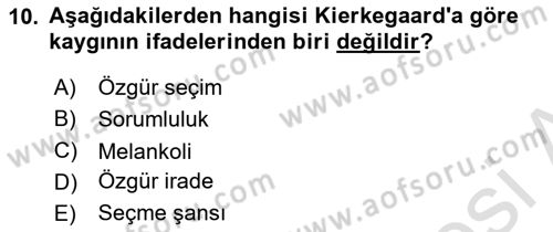 Batı Edebiyatında Akımlar 2 Dersi 2021 - 2022 Yılı Yaz Okulu Sınav Soruları 10. Soru