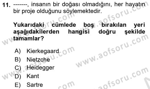 Batı Edebiyatında Akımlar 2 Dersi 2022 - 2023 Yılı Yaz Okulu Sınav Soruları 11. Soru