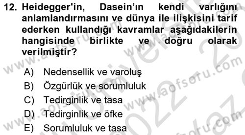 Batı Edebiyatında Akımlar 2 Dersi 2022 - 2023 Yılı Yaz Okulu Sınav Soruları 12. Soru
