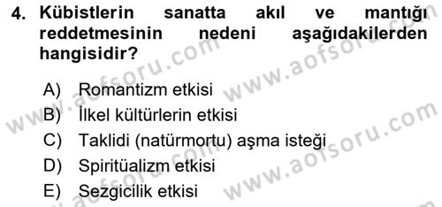 Batı Edebiyatında Akımlar 2 Dersi 2022 - 2023 Yılı Yaz Okulu Sınav Soruları 4. Soru