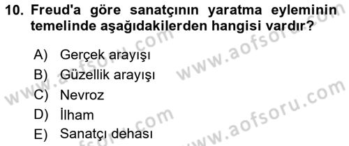 Batı Edebiyatında Akımlar 2 Dersi 2023 - 2024 Yılı Yaz Okulu Sınav Soruları 10. Soru