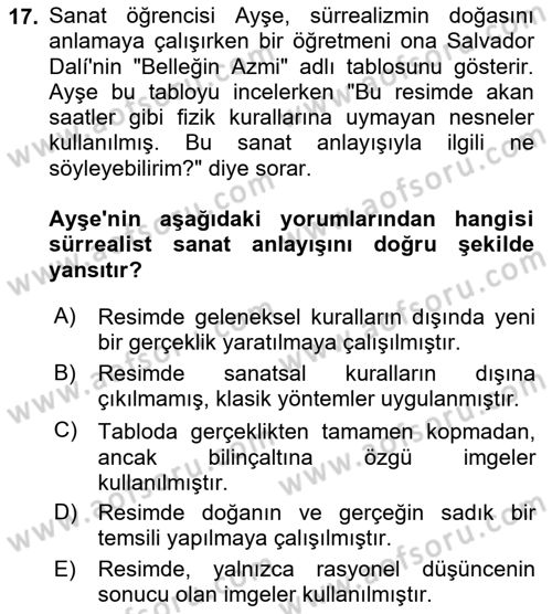 Batı Edebiyatında Akımlar 2 Dersi 2024 - 2025 Yılı (Vize) Ara Sınav Soruları 17. Soru