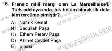 Yeni Türk Edebiyatına Giriş 1 Dersi Ara Sınavı Deneme Sınav Soruları 16. Soru