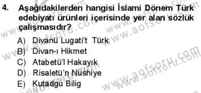 Yeni Türk Edebiyatına Giriş 1 Dersi Ara Sınavı Deneme Sınav Soruları 4. Soru
