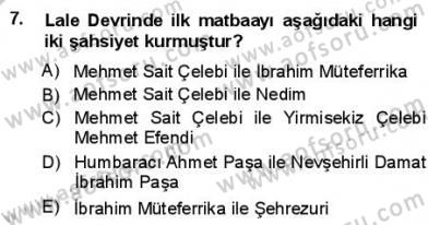 Yeni Türk Edebiyatına Giriş 1 Dersi 2012 - 2013 Yılı (Final) Dönem Sonu Sınav Soruları 7. Soru