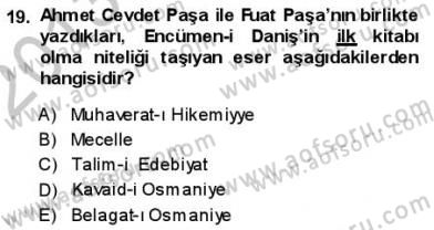 Yeni Türk Edebiyatına Giriş 1 Dersi Ara Sınavı Deneme Sınav Soruları 19. Soru