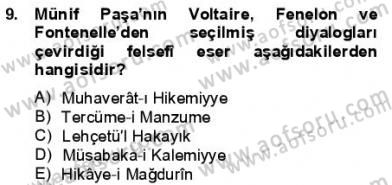 Yeni Türk Edebiyatına Giriş 1 Dersi Ara Sınavı Deneme Sınav Soruları 9. Soru