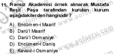 Yeni Türk Edebiyatına Giriş 1 Dersi 2013 - 2014 Yılı (Final) Dönem Sonu Sınav Soruları 11. Soru