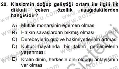 Yeni Türk Edebiyatına Giriş 1 Dersi Ara Sınavı Deneme Sınav Soruları 20. Soru