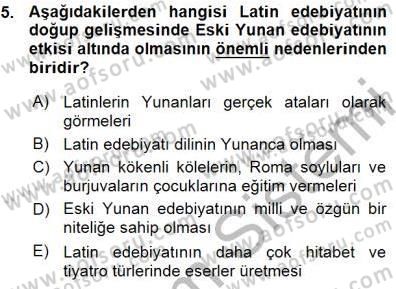 Yeni Türk Edebiyatına Giriş 1 Dersi Ara Sınavı Deneme Sınav Soruları 5. Soru