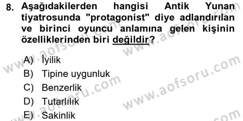 Yeni Türk Edebiyatına Giriş 1 Dersi 2017 - 2018 Yılı (Final) Dönem Sonu Sınav Soruları 8. Soru