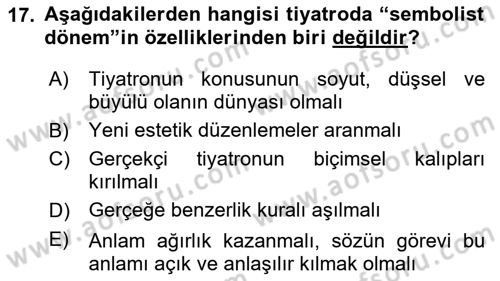 Yeni Türk Edebiyatına Giriş 1 Dersi 2018 - 2019 Yılı (Final) Dönem Sonu Sınav Soruları 17. Soru