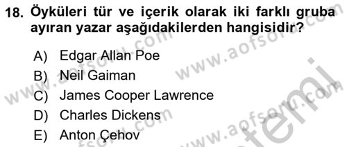 Yeni Türk Edebiyatına Giriş 1 Dersi 2018 - 2019 Yılı Yaz Okulu Sınav Soruları 18. Soru