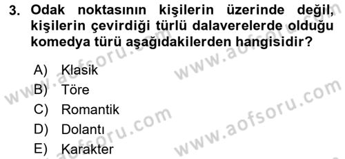 Yeni Türk Edebiyatına Giriş 1 Dersi 2018 - 2019 Yılı Yaz Okulu Sınav Soruları 3. Soru