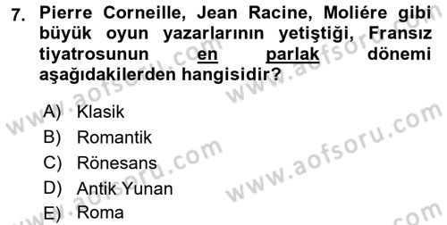 Yeni Türk Edebiyatına Giriş 1 Dersi 2018 - 2019 Yılı Yaz Okulu Sınav Soruları 7. Soru