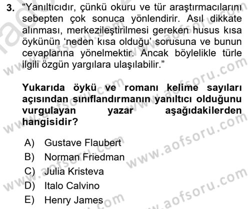 Yeni Türk Edebiyatına Giriş 1 Dersi Ara Sınavı Deneme Sınav Soruları 3. Soru