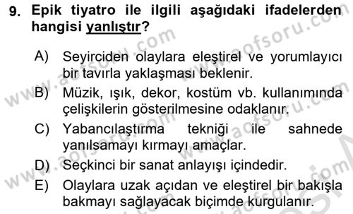 Yeni Türk Edebiyatına Giriş 1 Dersi 2021 - 2022 Yılı (Final) Dönem Sonu Sınav Soruları 9. Soru