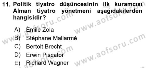 Yeni Türk Edebiyatına Giriş 1 Dersi 2021 - 2022 Yılı Yaz Okulu Sınav Soruları 11. Soru
