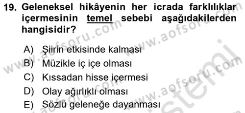 Yeni Türk Edebiyatına Giriş 1 Dersi Ara Sınavı Deneme Sınav Soruları 19. Soru