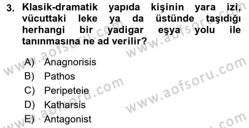 Yeni Türk Edebiyatına Giriş 1 Dersi 2022 - 2023 Yılı Yaz Okulu Sınav Soruları 3. Soru