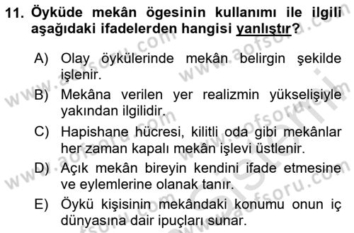 Yeni Türk Edebiyatına Giriş 1 Dersi 2024 - 2025 Yılı (Vize) Ara Sınav Soruları 11. Soru