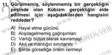 Yeni Türk Edebiyatına Giriş 2 Dersi 2012 - 2013 Yılı (Vize) Ara Sınav Soruları 11. Soru