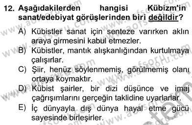 Yeni Türk Edebiyatına Giriş 2 Dersi 2012 - 2013 Yılı (Vize) Ara Sınav Soruları 12. Soru