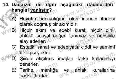 Yeni Türk Edebiyatına Giriş 2 Dersi 2012 - 2013 Yılı (Vize) Ara Sınav Soruları 14. Soru