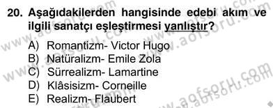 Yeni Türk Edebiyatına Giriş 2 Dersi 2012 - 2013 Yılı (Vize) Ara Sınav Soruları 20. Soru