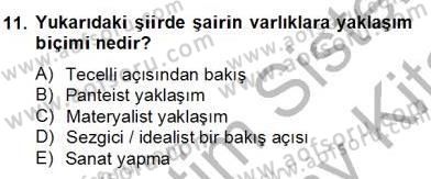 Yeni Türk Edebiyatına Giriş 2 Dersi 2012 - 2013 Yılı (Final) Dönem Sonu Sınav Soruları 11. Soru