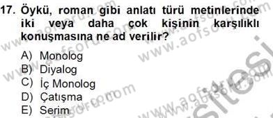 Yeni Türk Edebiyatına Giriş 2 Dersi 2012 - 2013 Yılı (Final) Dönem Sonu Sınav Soruları 17. Soru