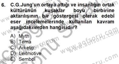 Yeni Türk Edebiyatına Giriş 2 Dersi 2012 - 2013 Yılı (Final) Dönem Sonu Sınav Soruları 6. Soru