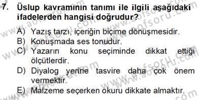 Yeni Türk Edebiyatına Giriş 2 Dersi 2013 - 2014 Yılı (Final) Dönem Sonu Sınav Soruları 7. Soru