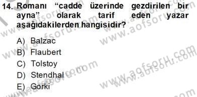 Yeni Türk Edebiyatına Giriş 2 Dersi 2014 - 2015 Yılı (Vize) Ara Sınav Soruları 14. Soru