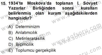 Yeni Türk Edebiyatına Giriş 2 Dersi 2014 - 2015 Yılı (Vize) Ara Sınav Soruları 15. Soru