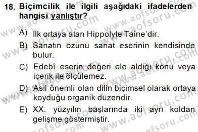 Yeni Türk Edebiyatına Giriş 2 Dersi 2014 - 2015 Yılı (Vize) Ara Sınav Soruları 18. Soru
